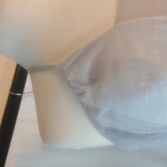 VIDEO! BNWT Elegant Sparkle Silver Ruffled EMBROIDERED W/ CRYSTALS Gown Sz3/4 - Picture 14 of 17